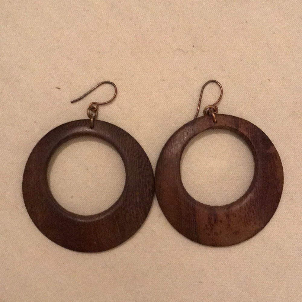 Wooden hoop earrings